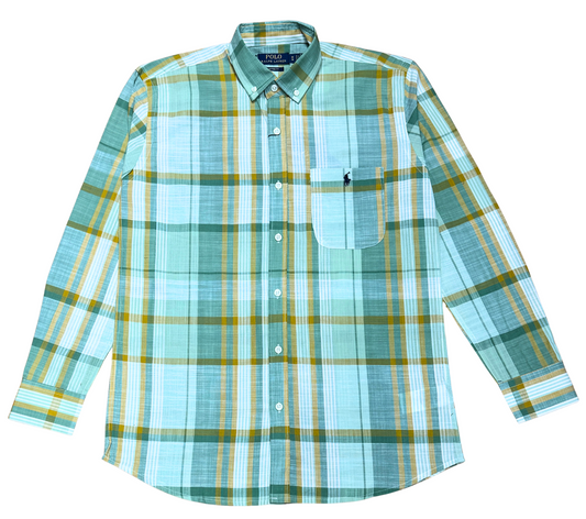 RL Green Checks Shirt (With Pocket)