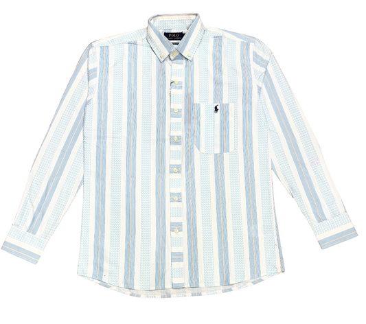 RL White Stripes Shirt (With Pocket)